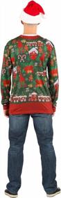 img 1 attached to Men'S 3D Photo-Realistic Ugly Christmas Sweater Print Long Sleeve T-Shirt By Faux Real