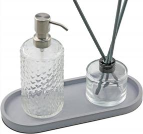 img 4 attached to Stylish Grey Concrete Tray For Bathroom And Home Decor - FREELOVE Decorative Serving Tray For Perfumes, Cosmetics, And More!