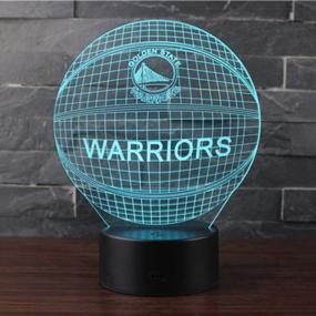 img 3 attached to NBA Warriors 3D Illusion Night Light LED Desk Table Lamp - 7 Color Touch Lamp Art Sculpture Lights - Ideal Birthday Gift For Kids And Bedroom Decor