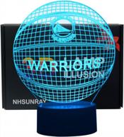 nba warriors 3d illusion night light светодиодная настольная лампа - 7-цветная сенсорная лампа art sculpture lights - идеальный подарок на день рождения для детей и декора спальни логотип