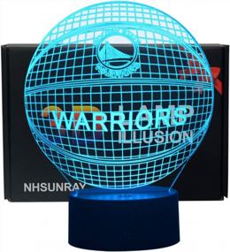 img 4 attached to NBA Warriors 3D Illusion Night Light LED Desk Table Lamp - 7 Color Touch Lamp Art Sculpture Lights - Ideal Birthday Gift For Kids And Bedroom Decor