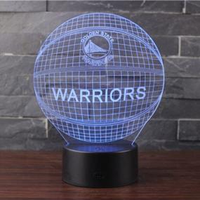 img 1 attached to NBA Warriors 3D Illusion Night Light LED Desk Table Lamp - 7 Color Touch Lamp Art Sculpture Lights - Ideal Birthday Gift For Kids And Bedroom Decor