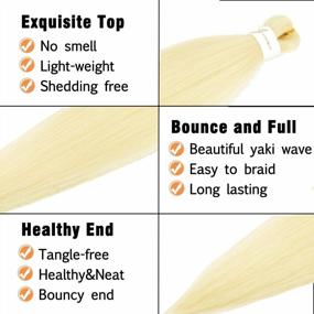 img 1 attached to Pre-Stretched Braiding Hair 8 Packs 20 Inch Soft Yaki Texture For Braids, Itch-Free And Hot Water Setting, Bleached Blonde (#613), By Ubeleco Hair Extensions