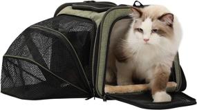 img 3 attached to 🐾 Premium Petsfit Expandable Cat and Dog Carrier: Airline Approved Soft-Sided Portable Pet Travel Washable Carrier for Kittens and Puppies