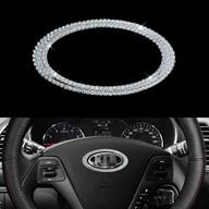 💎 add sparkle to your ride: jalii bling steering wheel logo caps for kia - glam up with diy diamond crystal emblem accessories логотип