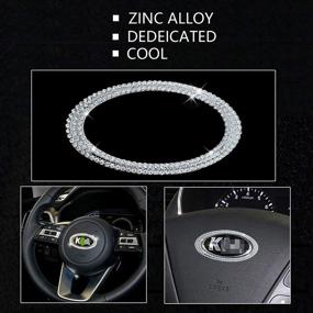 img 1 attached to 💎 Add Sparkle to Your Ride: JALII Bling Steering Wheel Logo Caps for KIA - Glam up with DIY Diamond Crystal Emblem Accessories