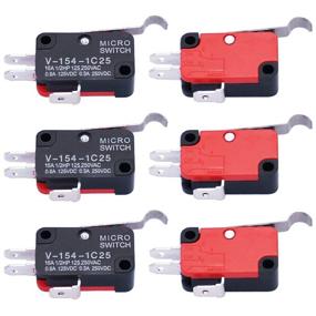 img 4 attached to 6Pcs Long Hinge Bending Lever Arm SPDT Snap Action Micro Limit Switch Arduino V-154-1C25 - Twidec