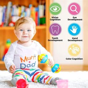 img 1 attached to 👶 WOSTOO Baby Toys 0-6 Months - Teething, Educational Learning Gifts - Infant Shaker, Grab & Spin Rattle with Music/Light for Newborn Boys/Girls - 13pcs