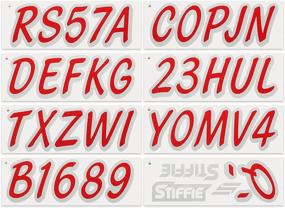 img 2 attached to 🚤 Red/Silver 3-inch Alpha-Numeric Registration Numbers Decals for Boats & Personal Watercraft - Whipline Solid