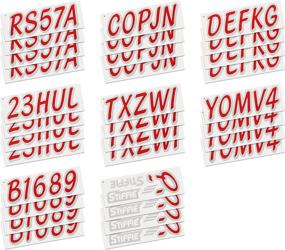 img 1 attached to 🚤 Red/Silver 3-inch Alpha-Numeric Registration Numbers Decals for Boats & Personal Watercraft - Whipline Solid