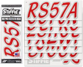 img 3 attached to 🚤 Red/Silver 3-inch Alpha-Numeric Registration Numbers Decals for Boats & Personal Watercraft - Whipline Solid