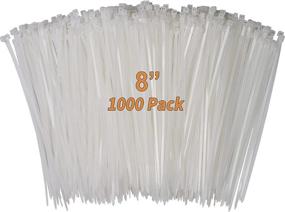 img 4 attached to 🔗 Dekun Cable Zip Ties 8 Inch (1,000 Packs): Strong 40 LB Nylon Ties for Electronics Cable Management (White, 1000 Pieces)