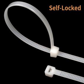 img 1 attached to 🔗 Dekun Cable Zip Ties 8 Inch (1,000 Packs): Strong 40 LB Nylon Ties for Electronics Cable Management (White, 1000 Pieces)