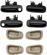 🚪 8pcs door handles set for toyota corolla & chevy prizm 1998-2002 | interior & exterior front/rear | replace 6922002030, 6920602050, 77563, 80424, 77567 логотип