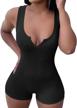 zilezile v-neck sleeveless tank top and shorts romper jumpsuit for women - sexy bodycon fit logo