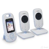vtech bv73122bl baby monitor with 2 cameras - digital video quality and automatic night vision - blue logo