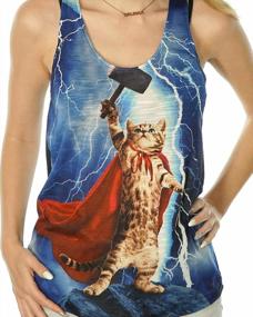 img 3 attached to Women'S Super Hero Thor Kitty Cat Tank Top