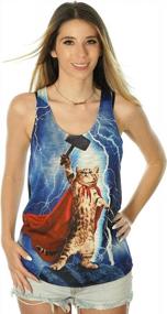 img 4 attached to Women'S Super Hero Thor Kitty Cat Tank Top