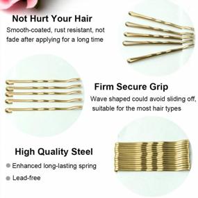 img 1 attached to 200 CT Gold Blonde Hair Bobby Pins With Cute Case For Kids, Girls And Women - 2 Inch For Thick & Thin Hair