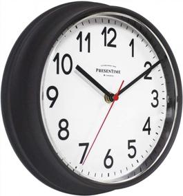 img 4 attached to PresenTime & Co 9.3" Black Office Clock, Silent No Ticking, Matte Black Finish