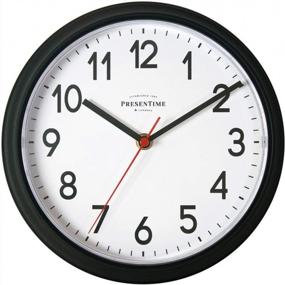img 3 attached to PresenTime & Co 9.3" Black Office Clock, Silent No Ticking, Matte Black Finish