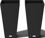 veradek v-resin indoor/outdoor taper planter, 2-pack (26 inch, black) logo