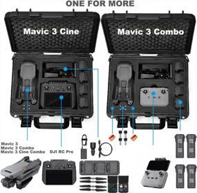img 3 attached to Водонепроницаемый жесткий чехол для DJI Mavic 3 Cine Combo и аксессуаров — совместим с DJI RC Pro и другими устройствами (дрон в комплект не входит)