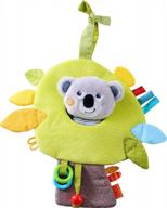 machine washable hanging crib toy - haba koala discovery cushion with play elements logo