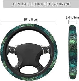 img 3 attached to Stylish and Protective Green Peacock Feather Steering Wheel Cover – Non-Slip Neoprene for Universal Fit (15 Inch) – Ideal for Adult Drivers