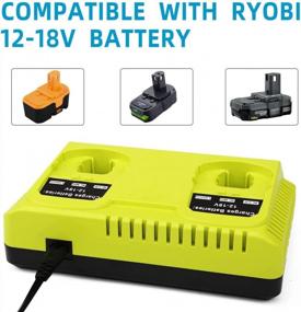img 3 attached to Ryobi 18V Battery Charger P117 Dual Chemistry Replacement 2Port For ONE+ P118 NiCd Lithium Max P100,P102,P103,P105,P107 & 108