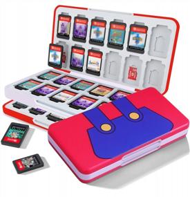 img 4 attached to Организуйте и защитите свои игры Switch с 48 слотами для карт и 24 слотами для карт памяти SD в силиконовом чехле для Nintendo Switch