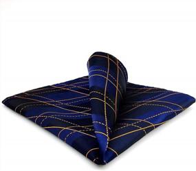 img 4 attached to Add A Touch Of Style To Your Business Attire With S&W SHLAX&WING Patterned Mens Pocket Squares In Blue, Green, And Brown Geometric Prints For Weddings And Events.