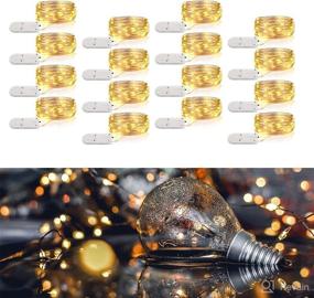 img 4 attached to 🔋 Premium 16 Pack Battery Operated Fairy Lights for DIY Crafts: Waterproof 6.56ft 20 LED Fairy Lights for Bedrooms, Parties, Weddings, and More!