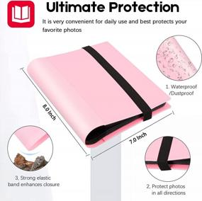 img 2 attached to 2Pack 5X7 Photo Album - Holds 64 Photos, Black Inner Page & Elastic Band, Mini Book For Artwork, Picture Storage (Pink)