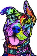 🐶 dean russo pit bull car sticker - vibrant outdoor vinyl decal for windows, bumpers, laptops, or crafts - enjoy it! логотип