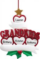 2022 personalized grandkids ornament - unique grandma & grandpa gifts from 4 grandchildren - charming polyresin family christmas ornaments for grandparents logo