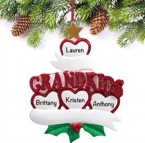 img 3 attached to 2022 Personalized Grandkids Ornament - Unique Grandma & Grandpa Gifts From 4 Grandchildren - Charming Polyresin Family Christmas Ornaments For Grandparents