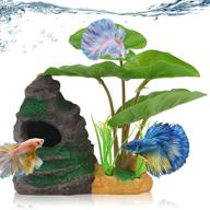 enhance your betta fish tank with coospider leaf pad hammock aquarium decoration: resin rock mountain cave ornaments for sleeping, resting, hiding, playing, and breeding logo