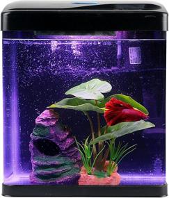 img 3 attached to Enhance Your Betta Fish Tank with COOSPIDER Leaf Pad Hammock Aquarium Decoration: Resin Rock Mountain Cave Ornaments for Sleeping, Resting, Hiding, Playing, and Breeding
