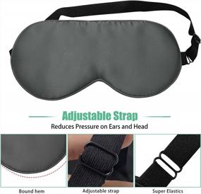 img 2 attached to 2 Packs 100% Real Natural Silk Eye Mask - Adjustable Straps, Reduce Puffy Eyes & Summer Travel Ready!