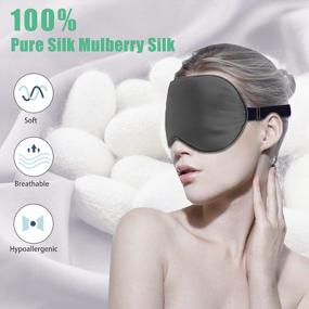 img 3 attached to 2 Packs 100% Real Natural Silk Eye Mask - Adjustable Straps, Reduce Puffy Eyes & Summer Travel Ready!