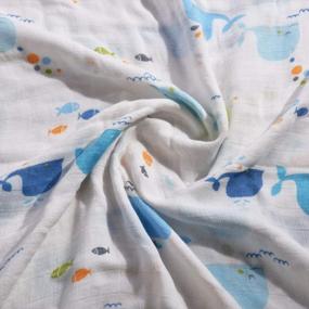 img 2 attached to Soft And Breathable Kyapoo Cotton Swaddle Blanket With Whale Design - Large 41.33’’ X 41.33’’, Pack Of 1