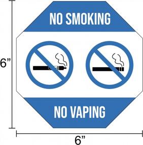 img 3 attached to Milcoast No Smoking No Vaping Съемные многоразовые статические наклейки на окна - 6 дюймов, водонепроницаемые, для домашнего или делового использования - 4 упаковки