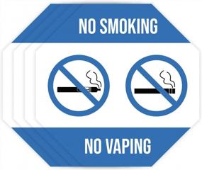 img 4 attached to Milcoast No Smoking No Vaping Съемные многоразовые статические наклейки на окна - 6 дюймов, водонепроницаемые, для домашнего или делового использования - 4 упаковки