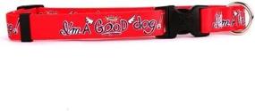 img 2 attached to 🐶 Yellow Dog Design Medium Dog Collar - Fits Neck 14 to 20 Inches, 1 Inch Wide - I'm A Good Dog