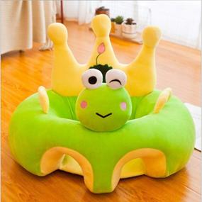 img 4 attached to Portable Toddler Sofa Seat Plush Animal Shaped Learning To Sit - KAKIBLIN Baby Soft Chair For 3-16 Months Newborn Toddler, Green Frog