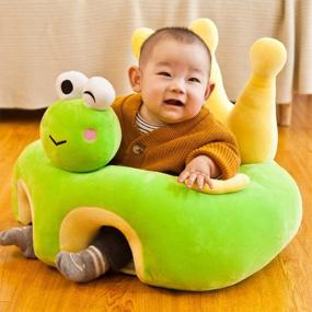 img 2 attached to Portable Toddler Sofa Seat Plush Animal Shaped Learning To Sit - KAKIBLIN Baby Soft Chair For 3-16 Months Newborn Toddler, Green Frog