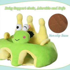 img 3 attached to Portable Toddler Sofa Seat Plush Animal Shaped Learning To Sit - KAKIBLIN Baby Soft Chair For 3-16 Months Newborn Toddler, Green Frog