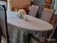 img 1 attached to Grey Cotton Linen Tablecloth - 55X86 Inch, 6-8 Seats, Stitching Tassels For Dining Room & Kitchen Parties review by Gina Cravalho