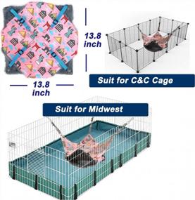 img 3 attached to Pink Hammock Bedding Sleeper For Ferrets, Rats, Chinchillas, Guinea Pigs - FULUE Cage Accessories (13.8X13.8Inch)
